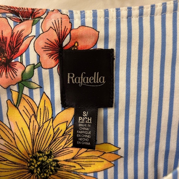 Rafaella Blue Striped Floral Top - Picture 4 of 6